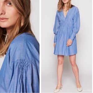 $248 Joie Robina Cotton Blouson Sleeve Dress Size Small